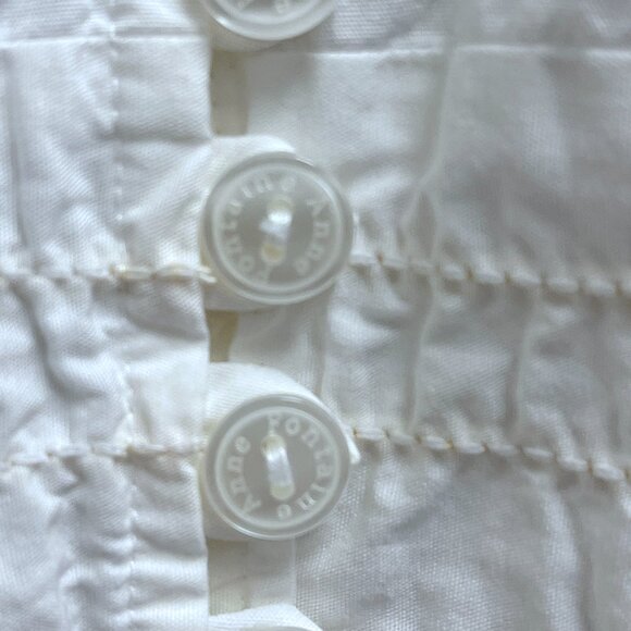 Anne Fontaine white shirt puckered long sleeve button front 3 L - Picture 4 of 7